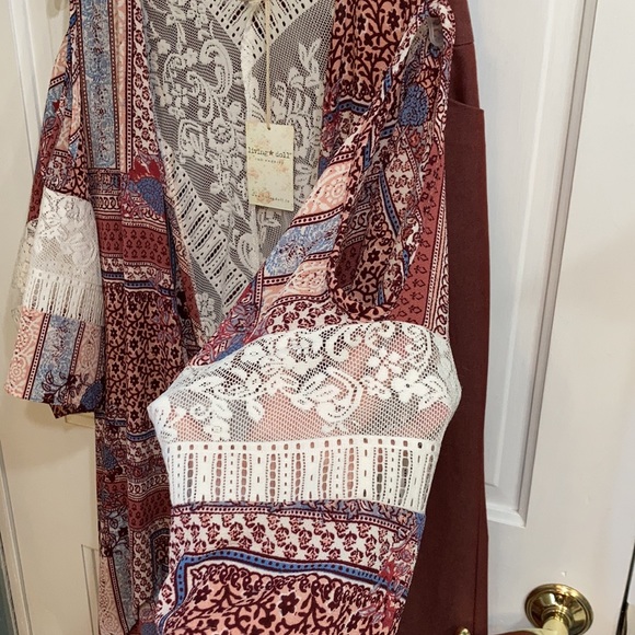 Cold Shoulder Open Front Kimono Cover - Picture 2 of 8